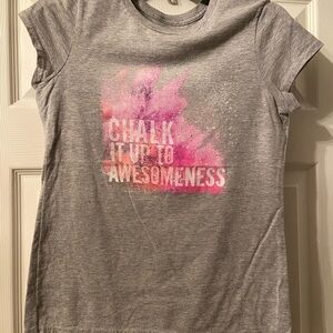 Champion Gray Tee with Pink Graphic